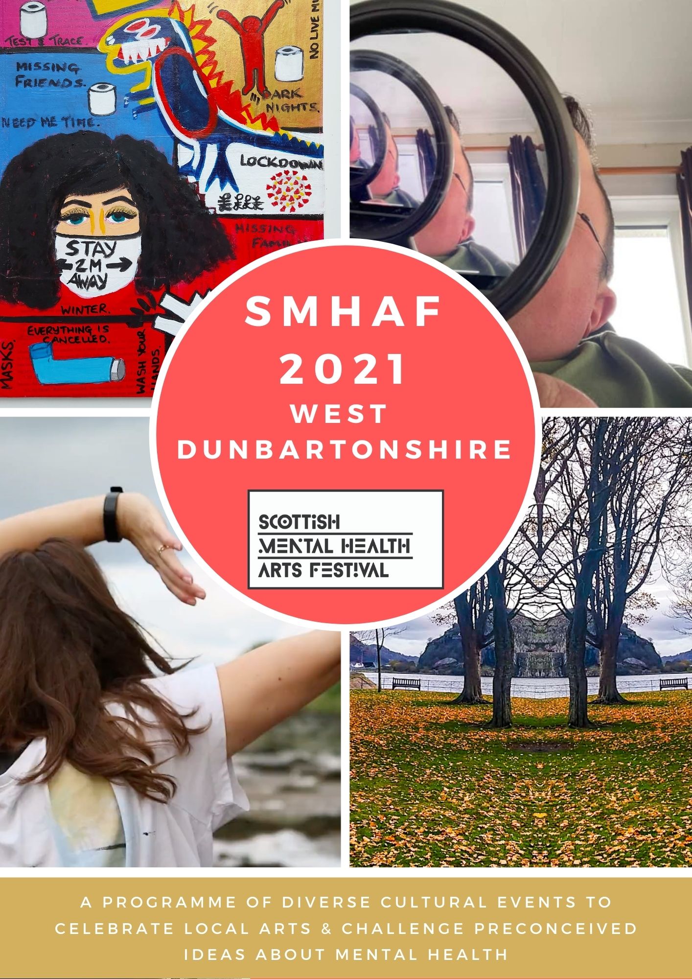 Publicity poster for local Scottish Mental Health Arts Festival programme