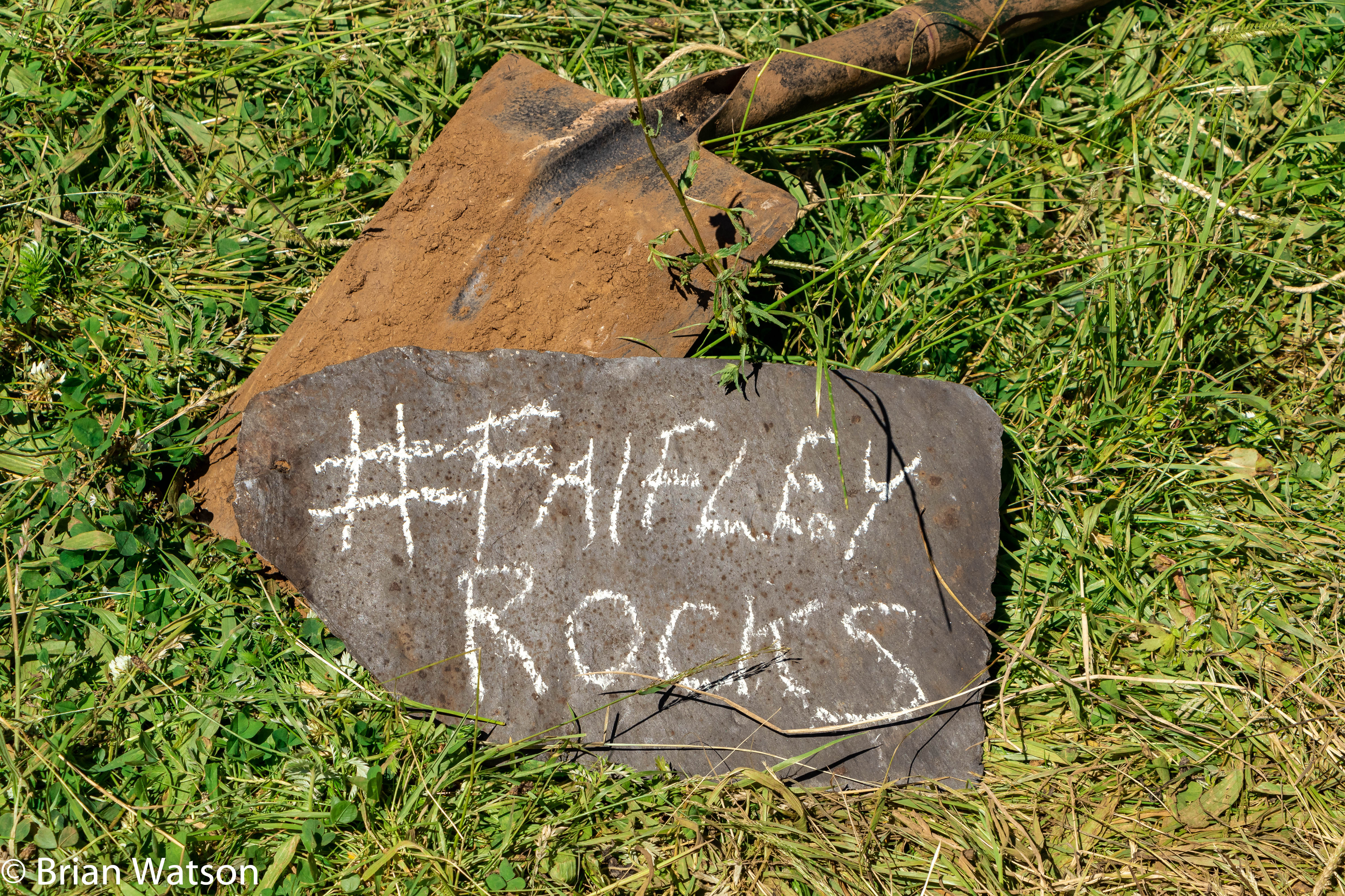 Faifley rocks hashtag and shovel
