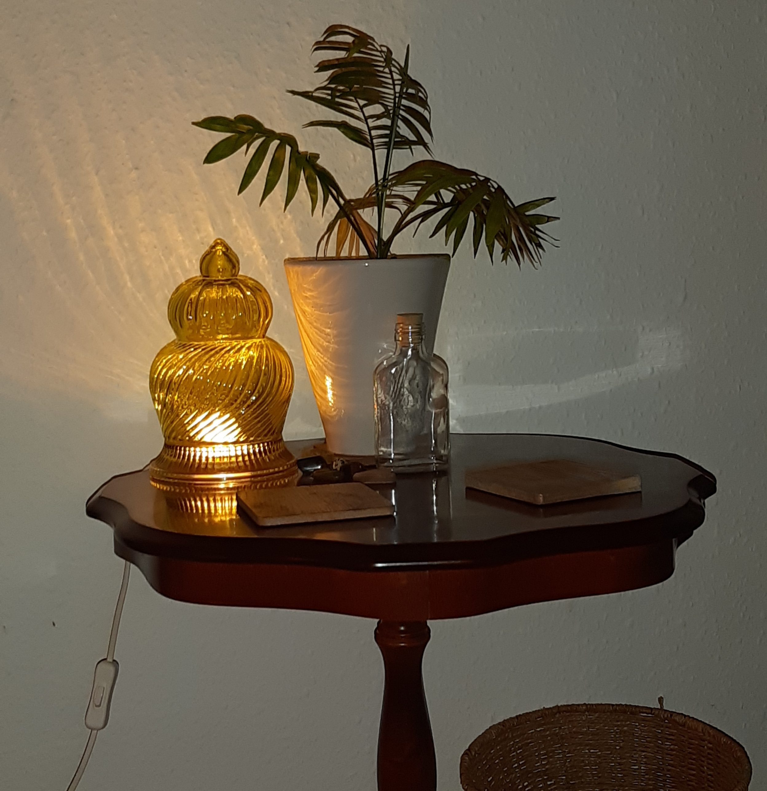 table with candle
