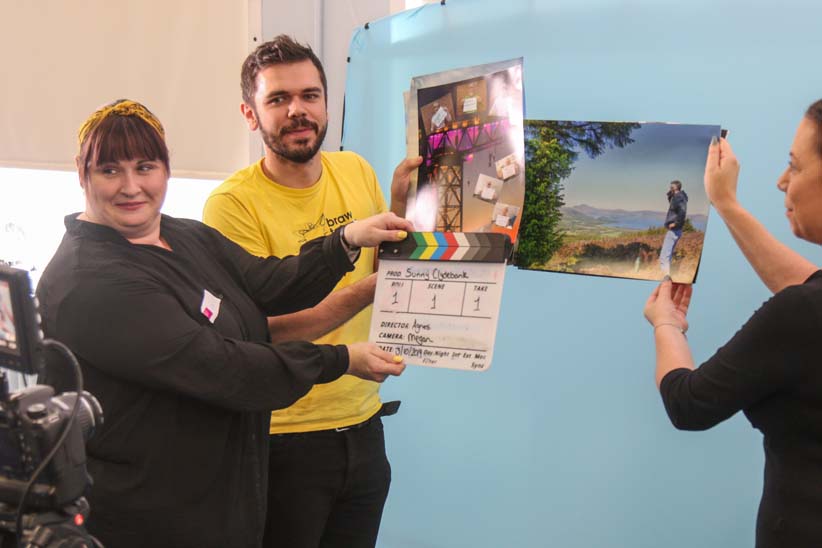 People taking part in the film-making workshop