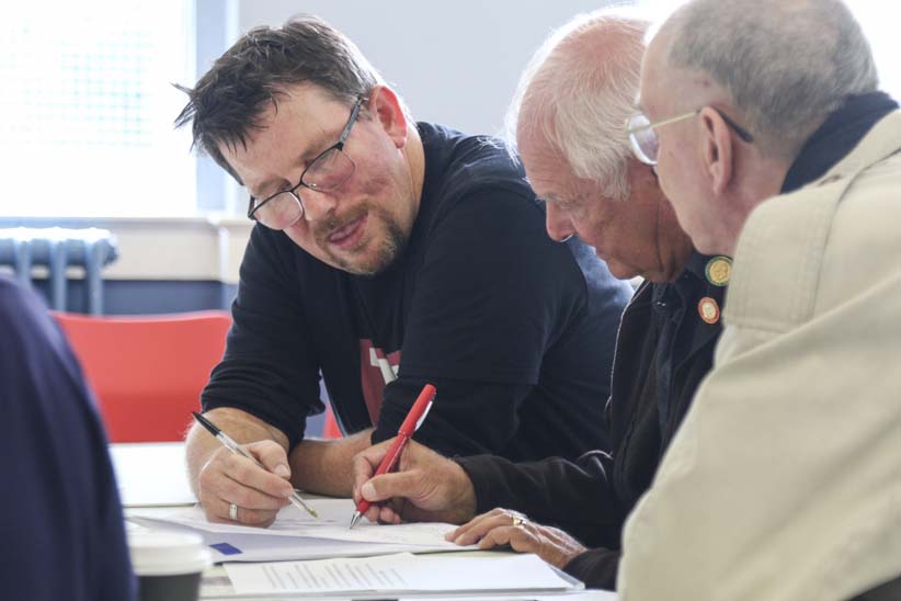 Writing a group poem about the shipyards