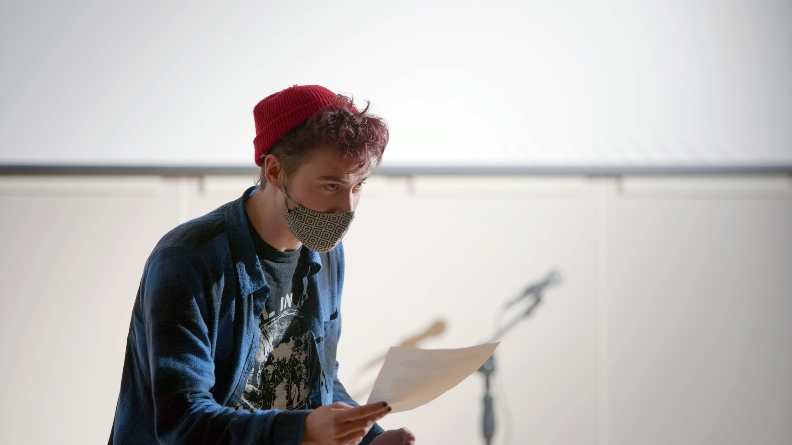 Ezlan Weir reading from script