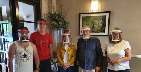 group wearing safety equipment