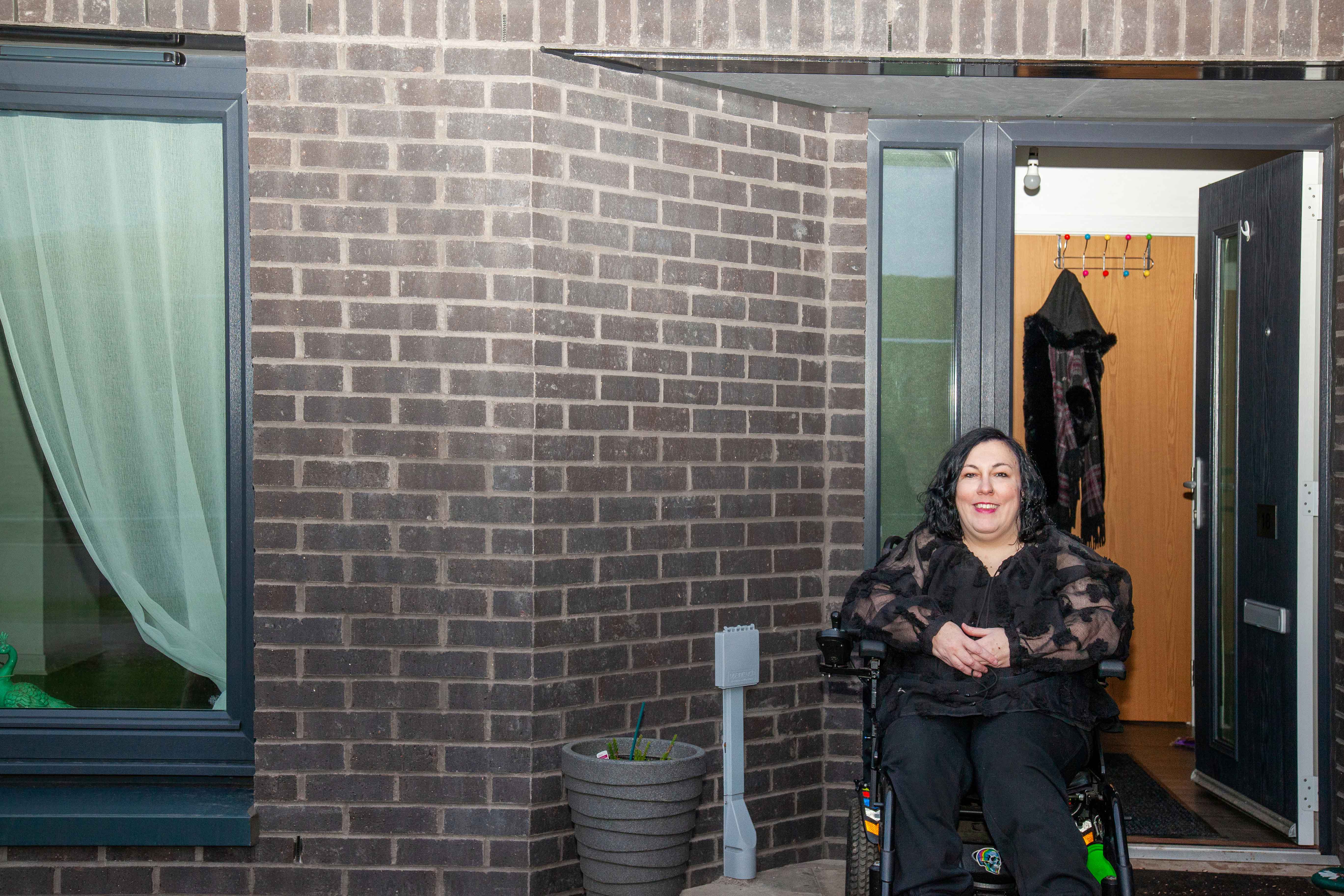 Layla outside front door