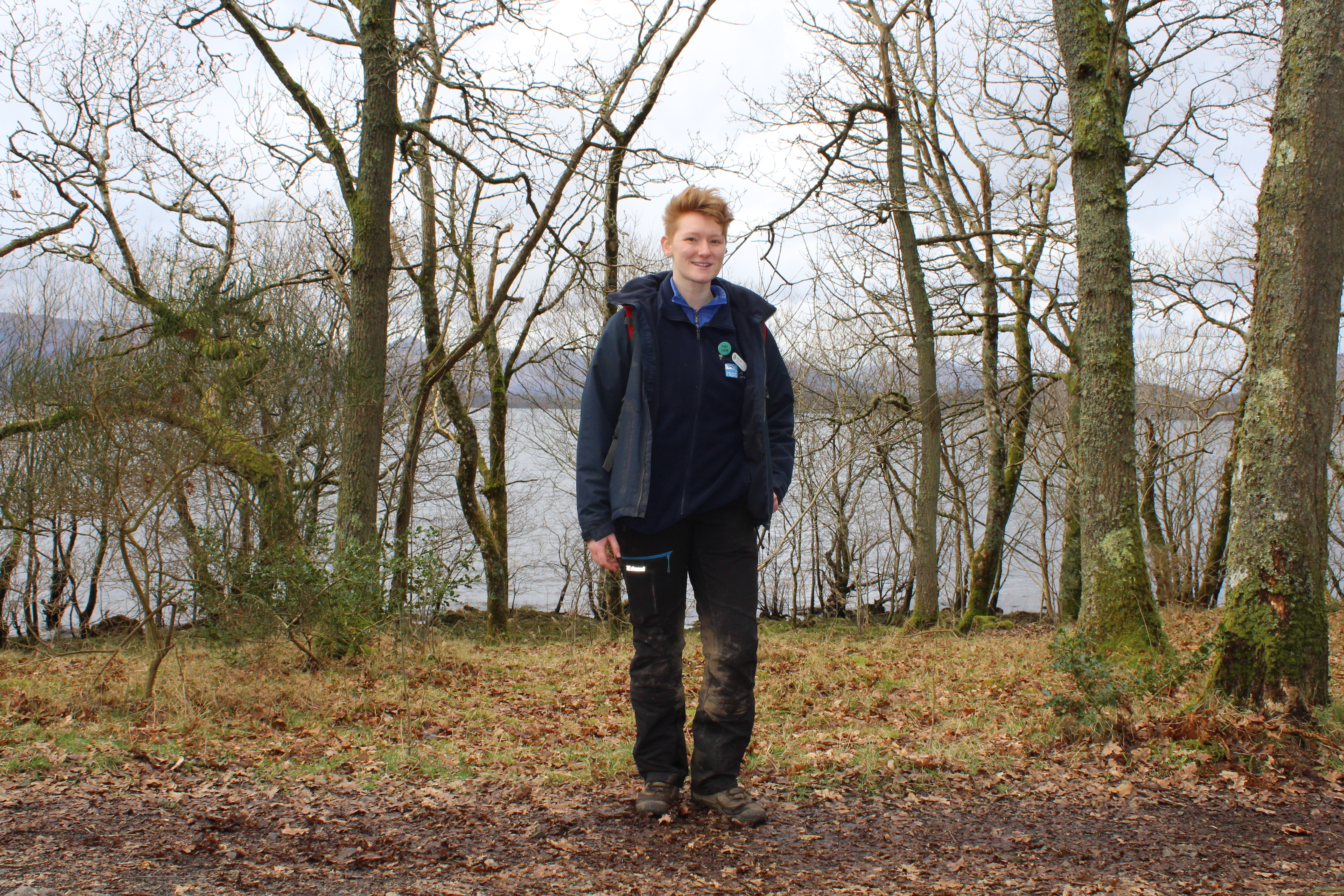 Jay standing in amongst trees