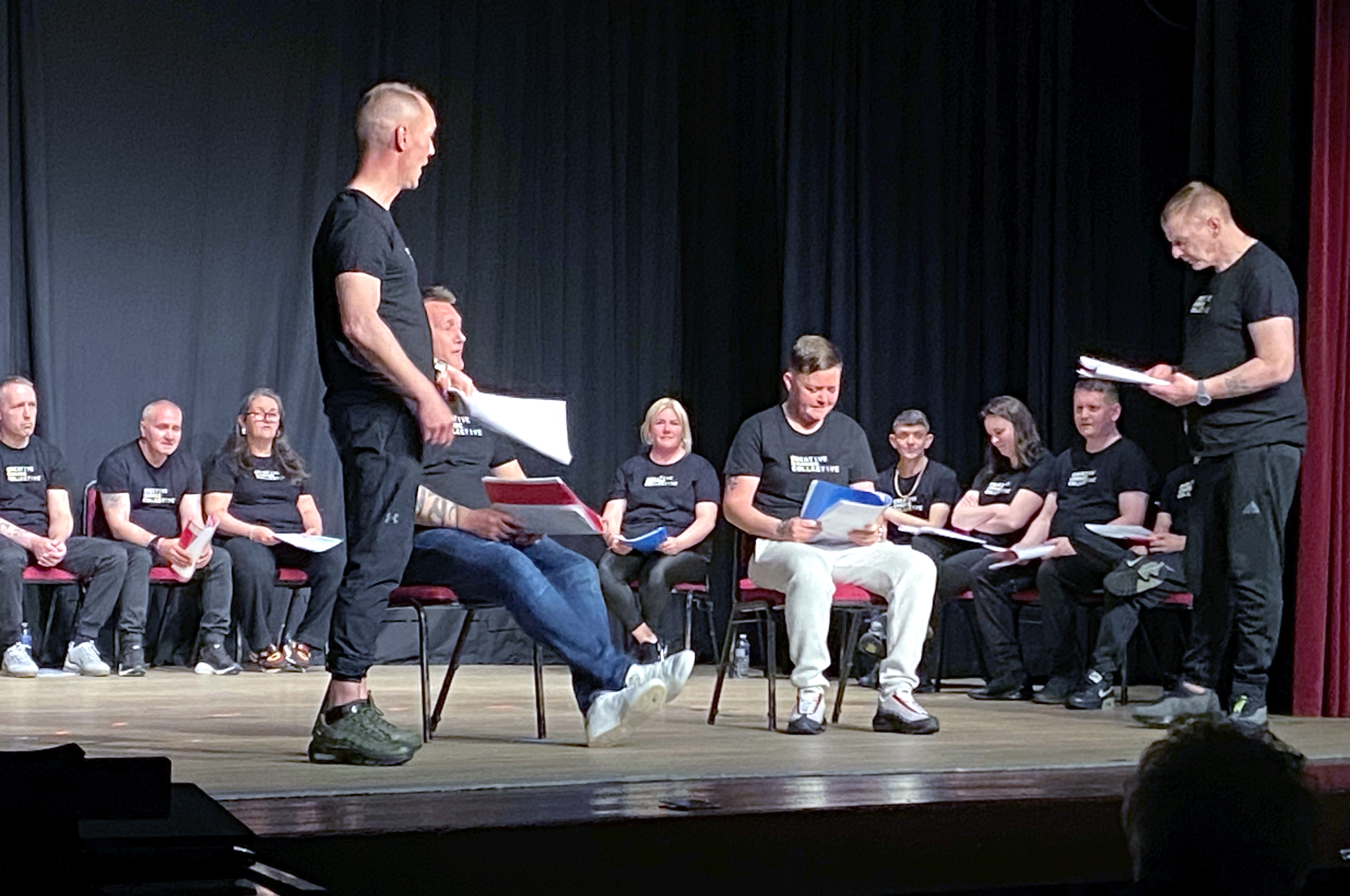 Actors on stage performing