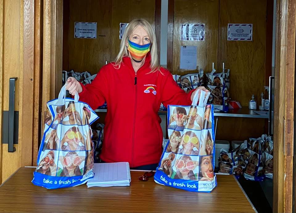 Maureen with shopping bags