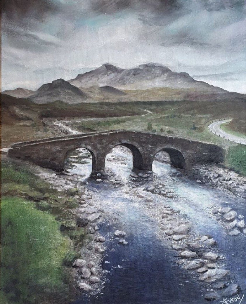 painting of bridge on Isle of Skye