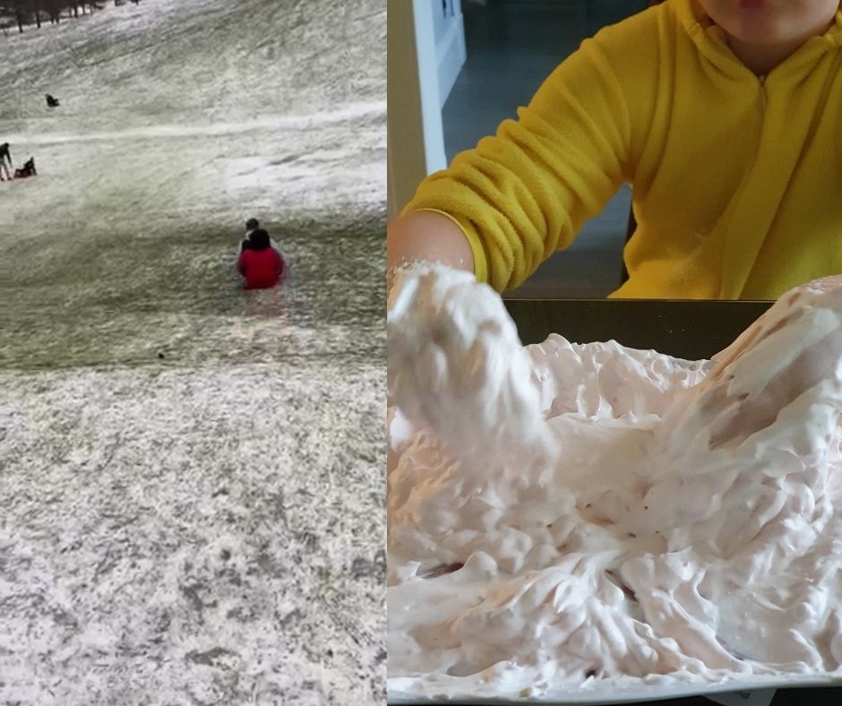 Homeschooling - sledging and slime