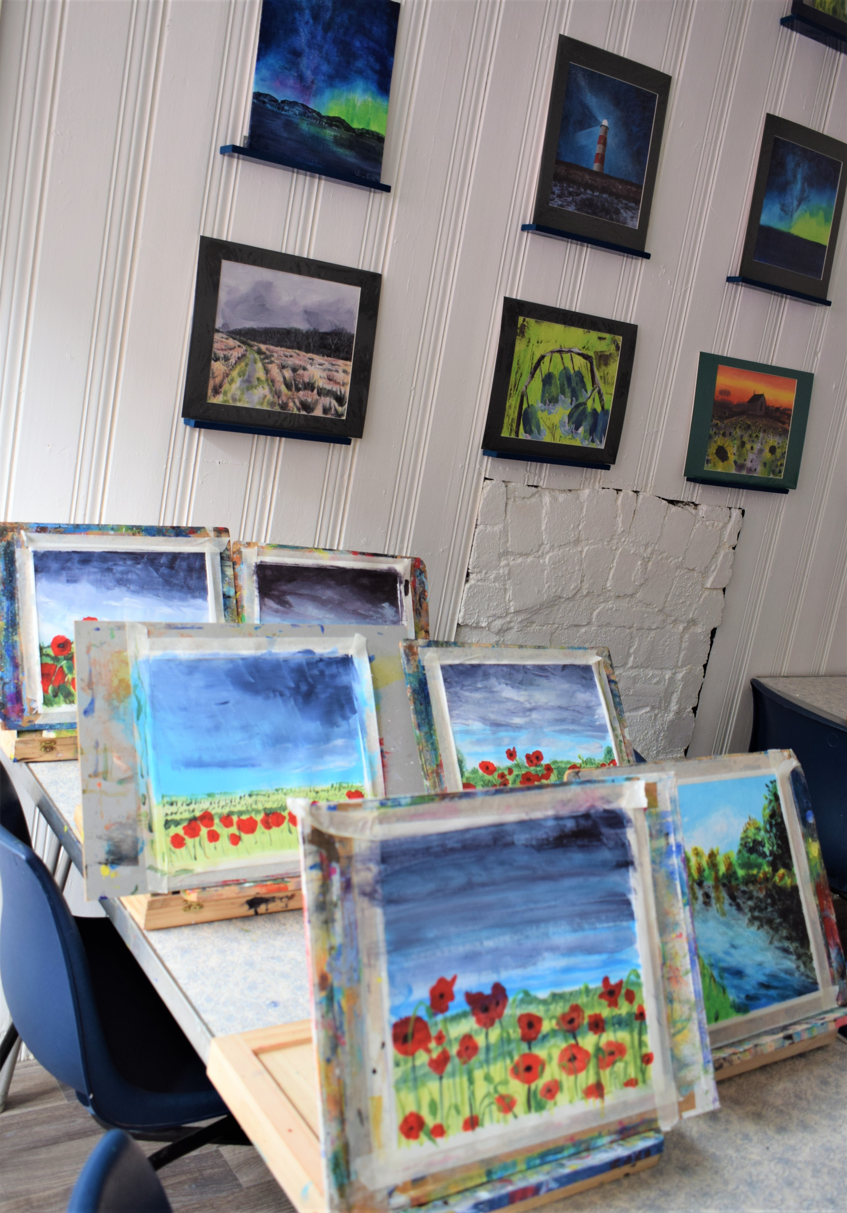 various paintings of landscapes