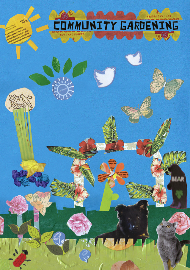 close up of zine garden page